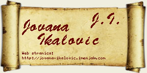 Jovana Ikalović vizit kartica